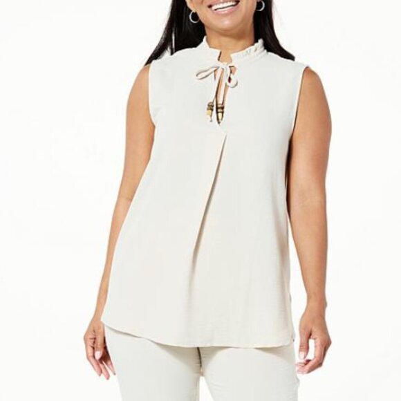 Everyday Jones Green Moss Boho Beaded Tassel Sleeveless Tank M - Picture 1 of 2